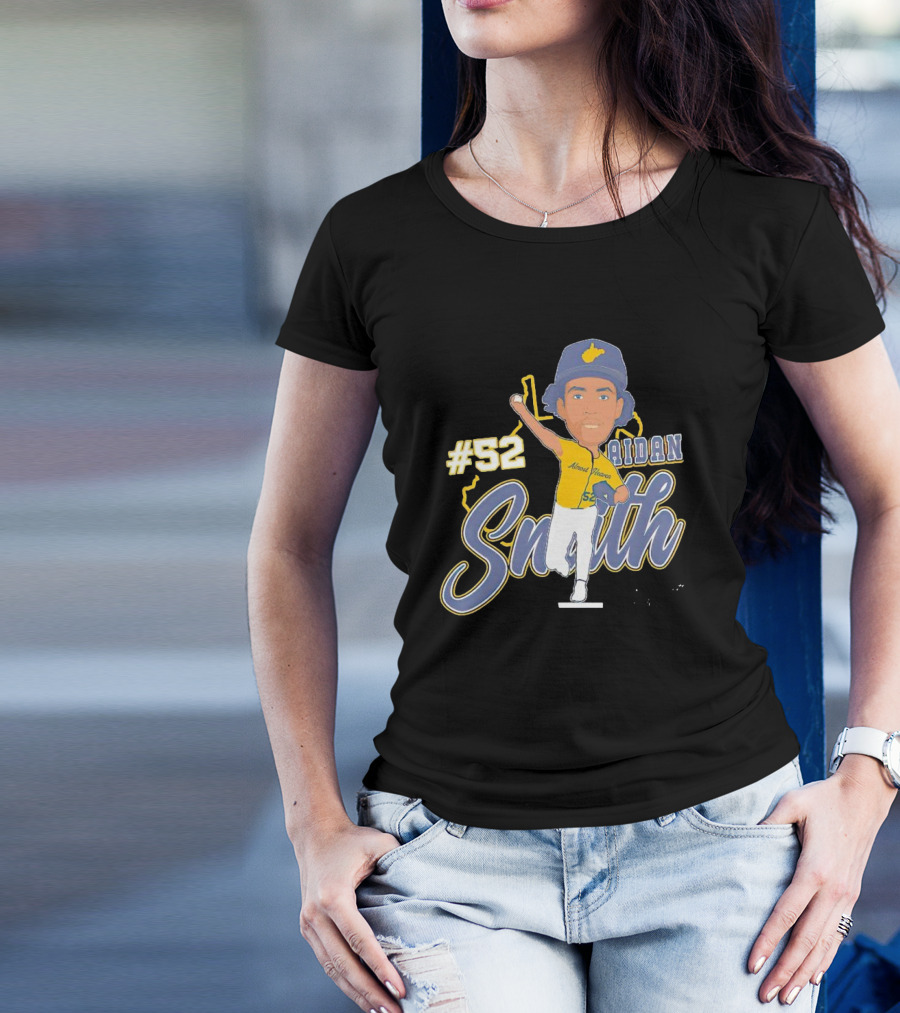 52 Aidan Smith Mountaineers Caricature Signature T-Shirt