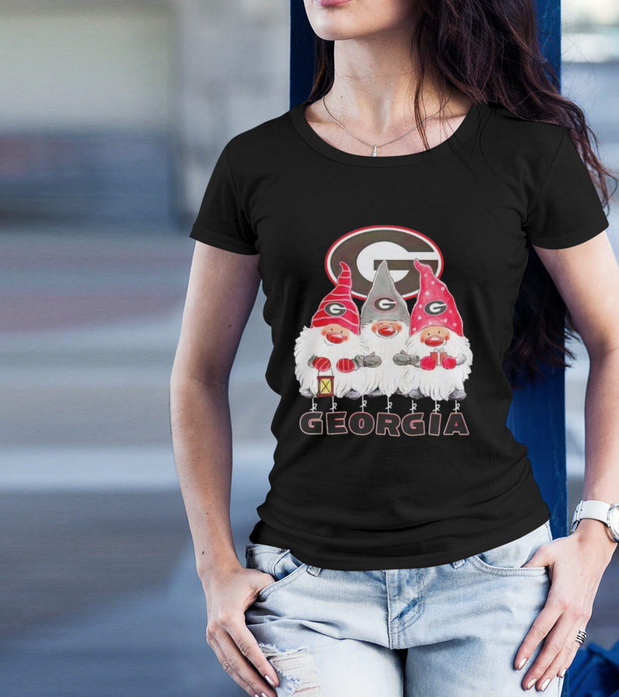 Georgia Bulldogs Christmas Gnome Trio T-Shirt