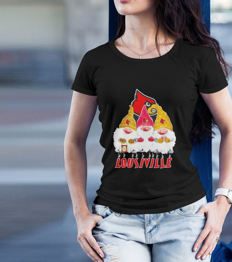 Louisville Cardinals Christmas Gnomies T-Shirt