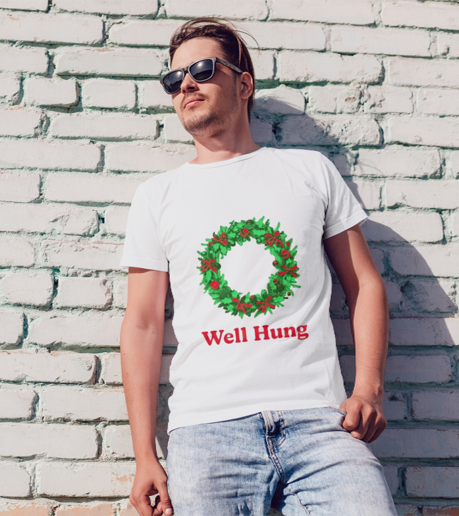 Well Hung Christmas Wreath T-Shirt