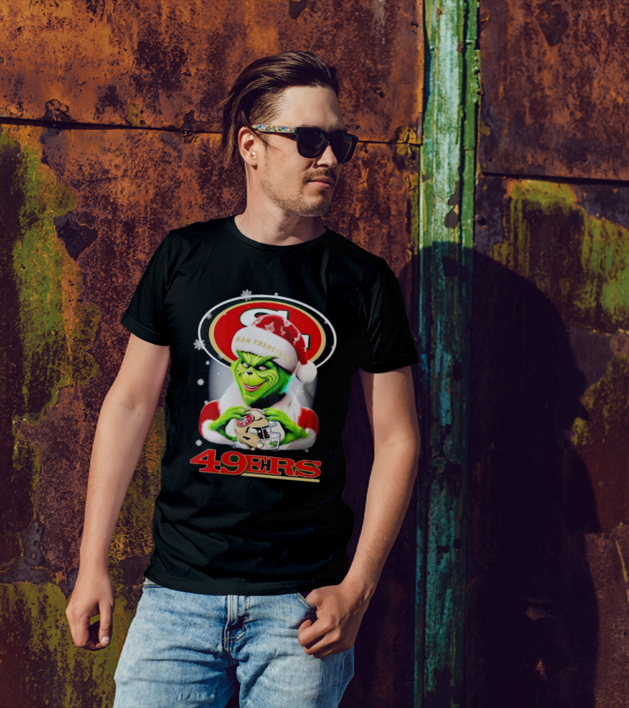 Grinch San Francisco 49ers Christmas Football T-Shirt
