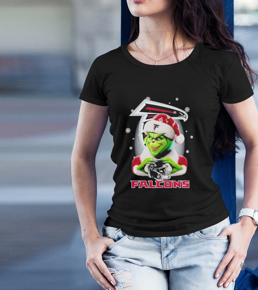 Grinch Christmas Atlanta Falcons Football Fan Holiday T-Shirt