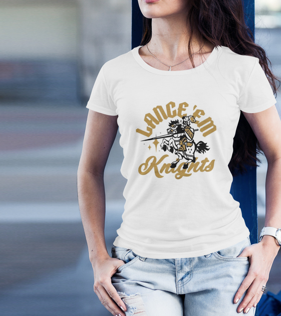 Lance 'Em Knights UCF Knight Riding Horse With Lance T-Shirt