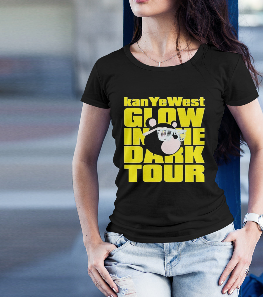 Kanye West Glow In The Dark Tour Bear With Shutter Shades T-Shirt