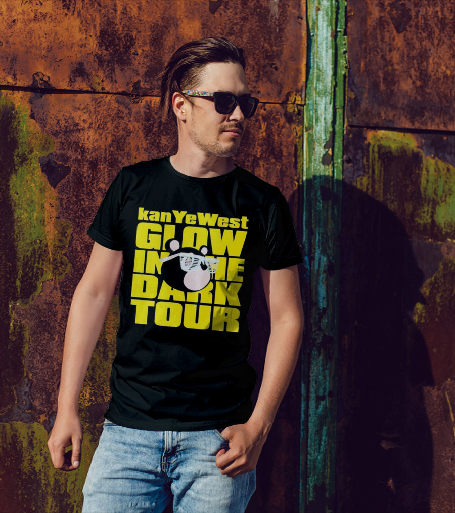 Kanye West Glow In The Dark Tour Bear With Shutter Shades T-Shirt
