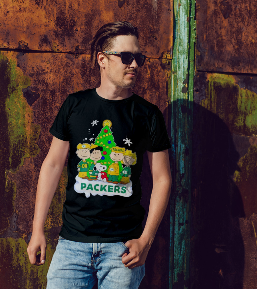 Packers Peanuts Characters Christmas Tree T-Shirt
