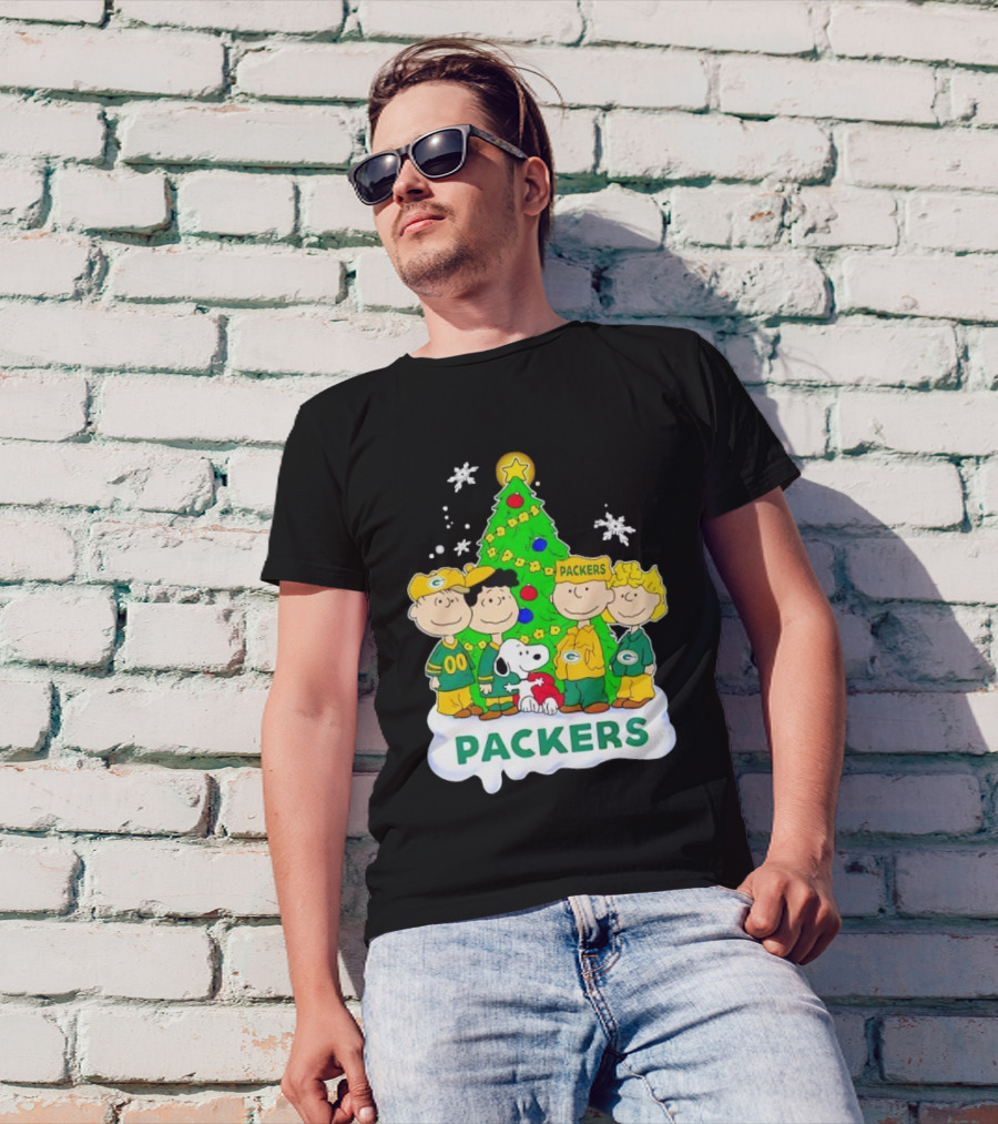 Packers Peanuts Characters Christmas Tree T-Shirt