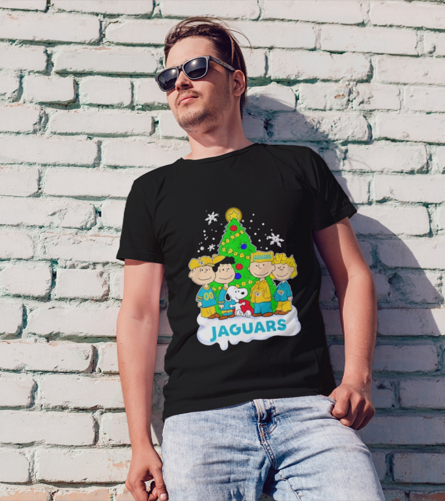 Peanuts Characters Jacksonville Jaguars Christmas Tree Jaguars T-Shirt