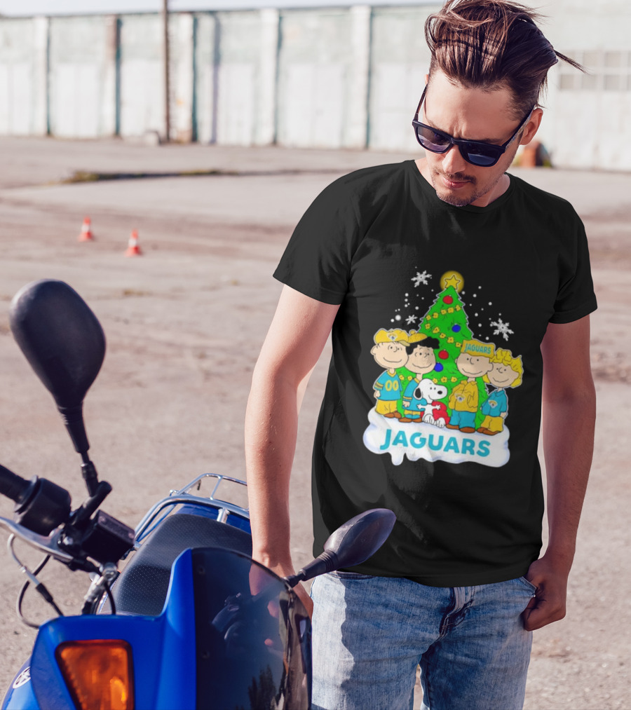 Peanuts Characters Jacksonville Jaguars Christmas Tree Jaguars T-Shirt