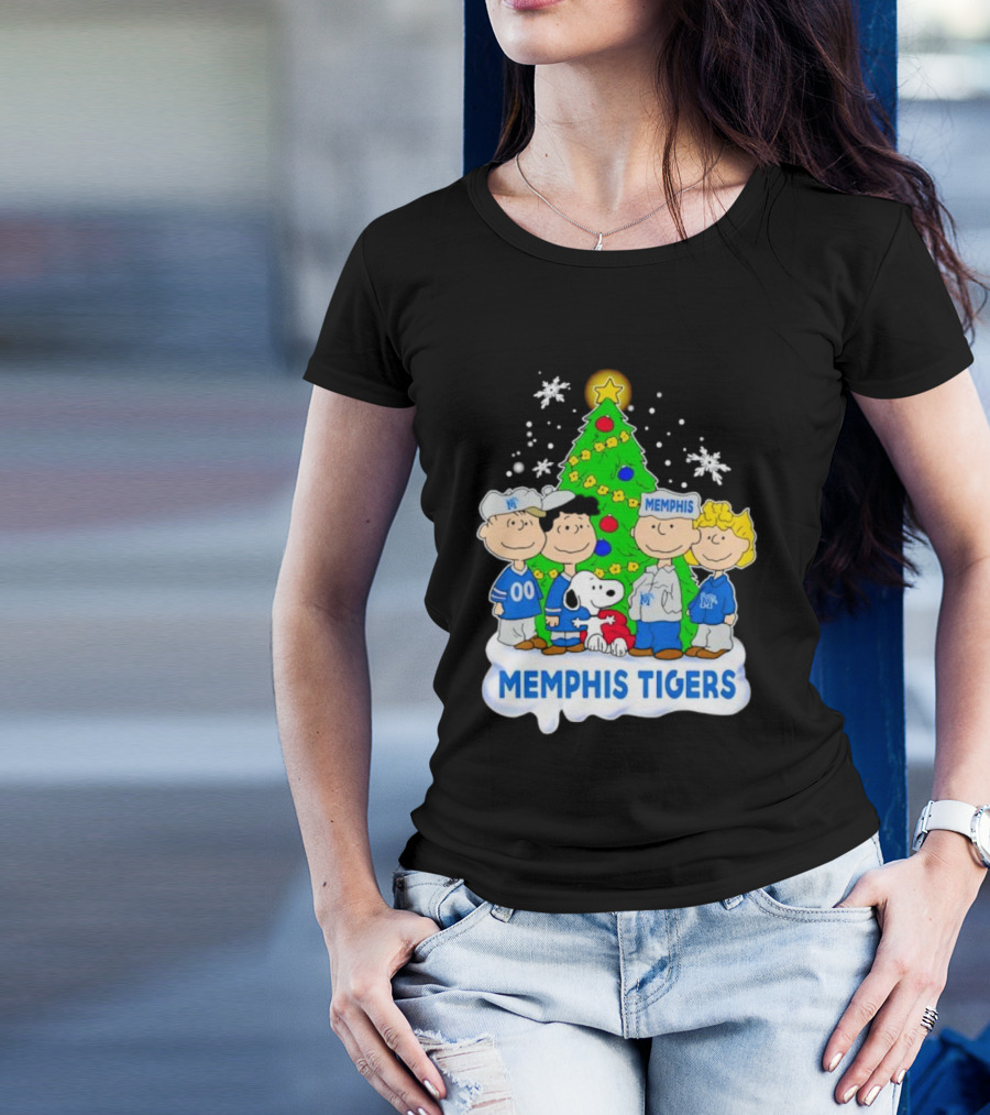 Peanuts Characters Memphis Tigers Christmas Tree T-Shirt