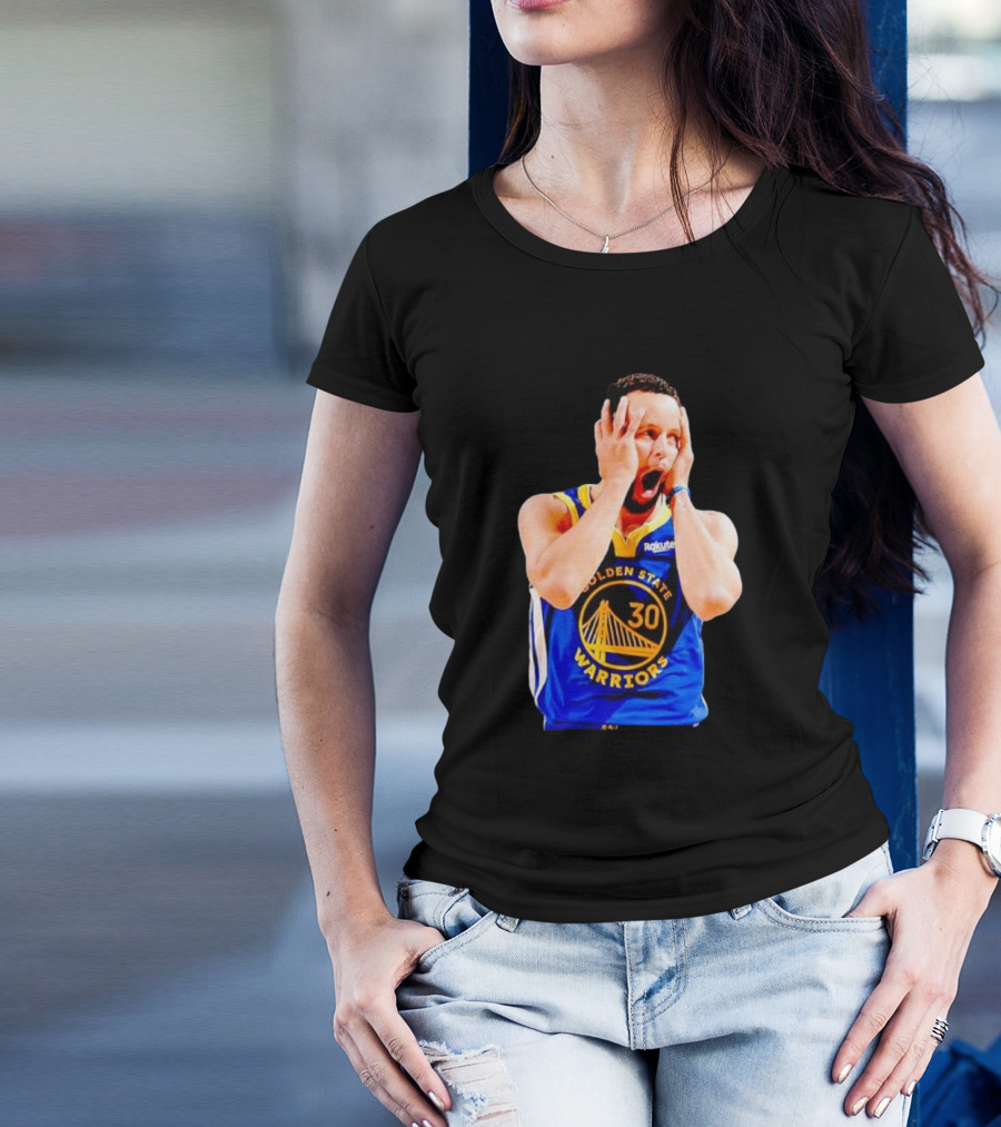 Golden State Warriors Stephen Curry 30 Reaction T-Shirt