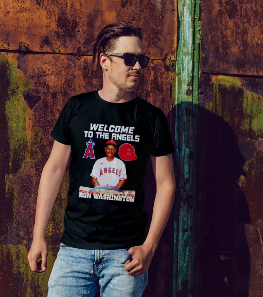 Welcome To The Angels Ron Washington Angels Logo Red Hat Angel Stadium Anaheim T-Shirt