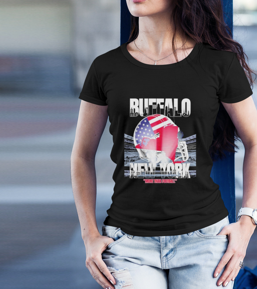 Buffalo Tunnel To Towers New York American Flag Helmet More Than Football T-Shirt