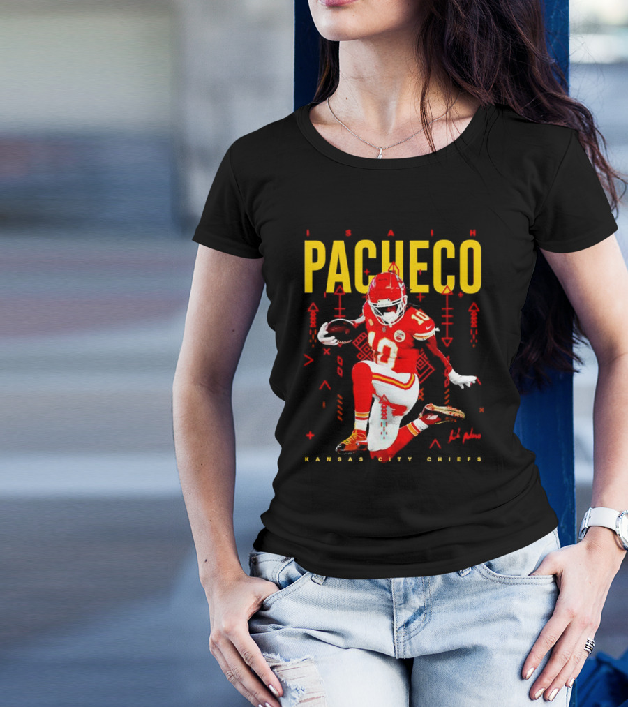 Isiah Pacheco Kansas City Chiefs Football Player Action T-Shirt