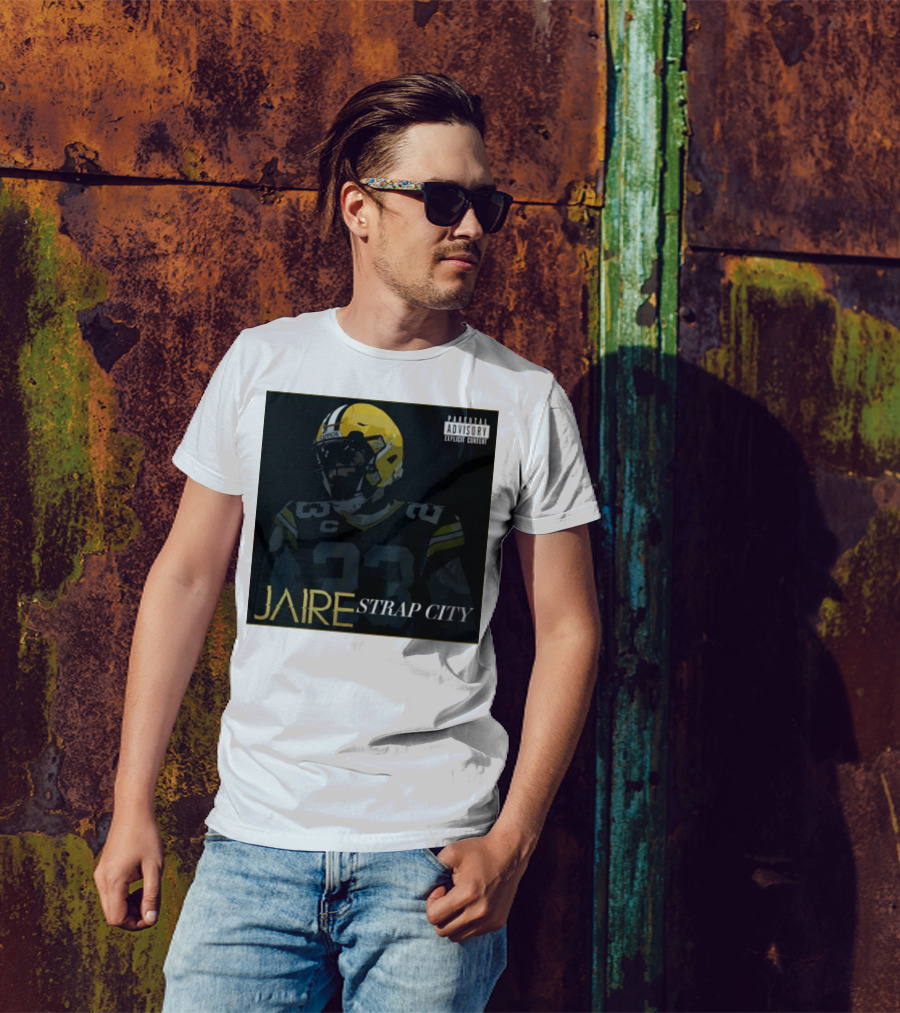 Jaire Strap City Parental Advisory Number 23 Football Helmet T-Shirt