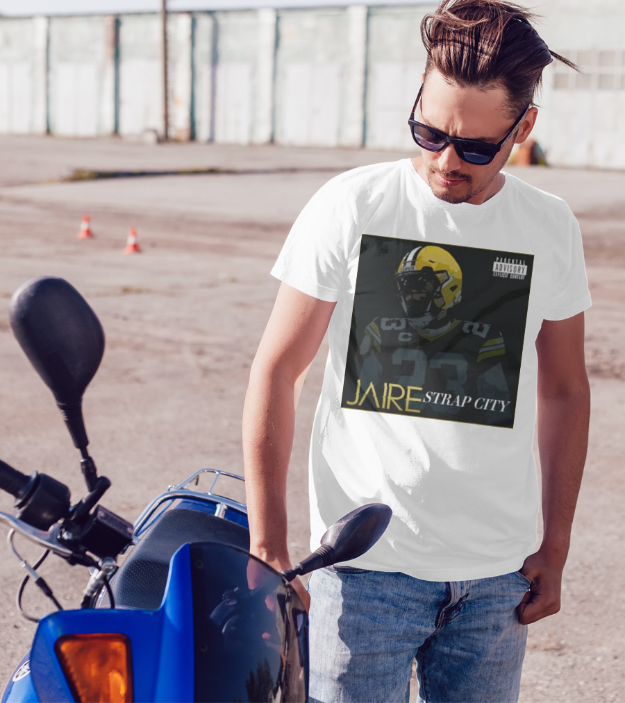 Jaire Strap City Parental Advisory Number 23 Football Helmet T-Shirt