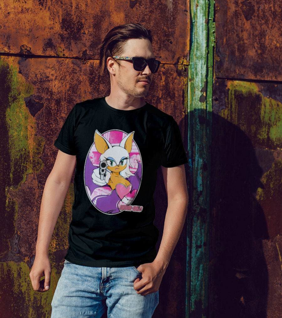 Mamono World Character With Gun And Heart T-Shirt