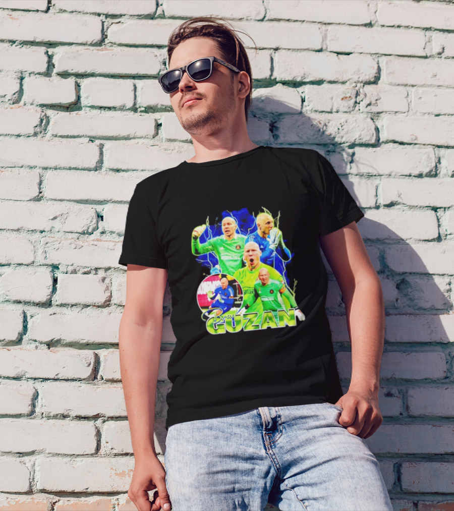 Brad Guzan Atlanta United Green And Blue Lightning Soccer Montage T-Shirt