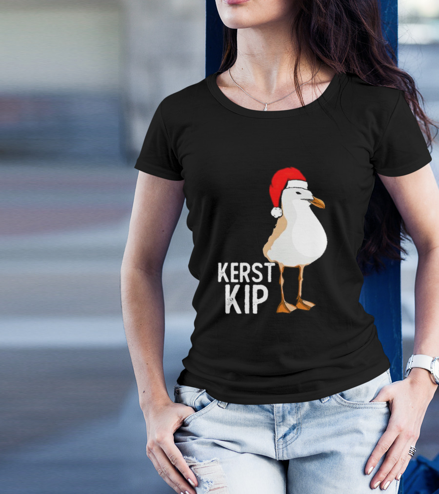 Kerst Kip Santa Hat Christmas Bird T-Shirt