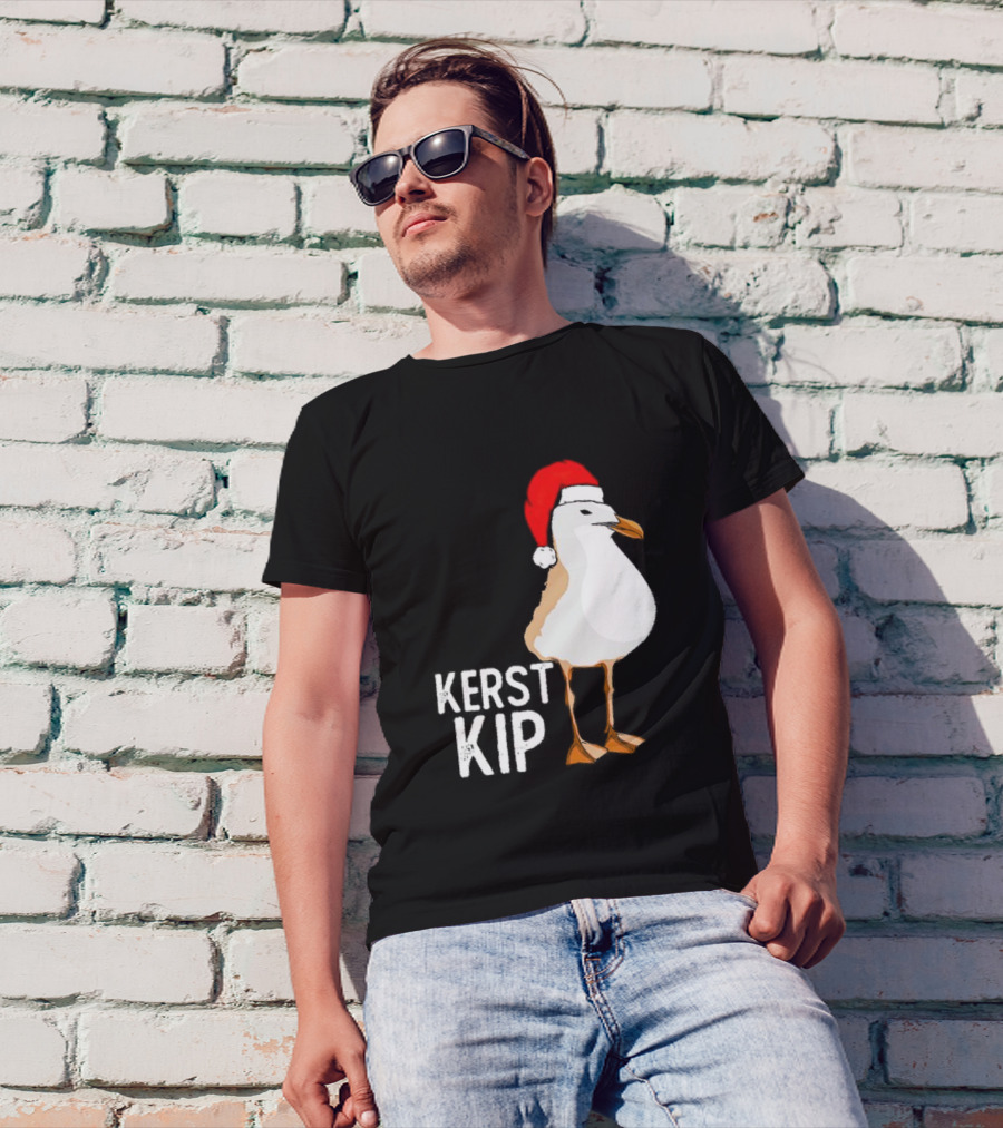 Kerst Kip Santa Hat Christmas Bird T-Shirt