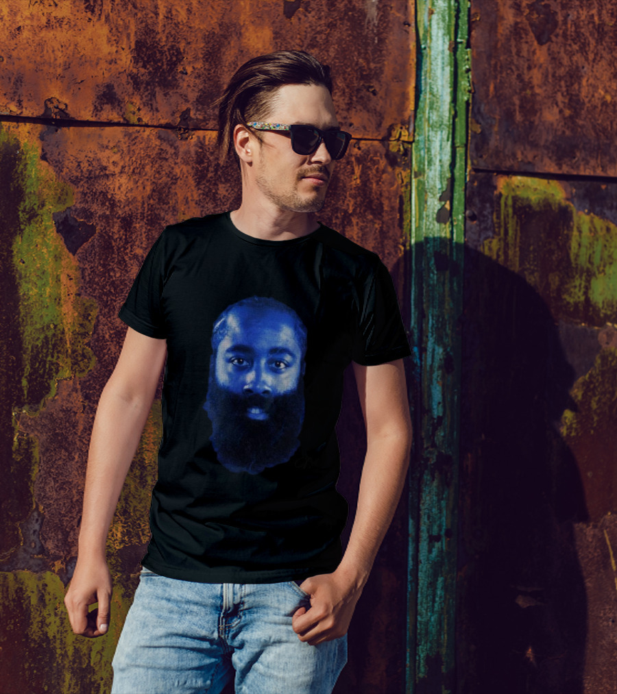 Harden Big Head Blue Halftone T-Shirt