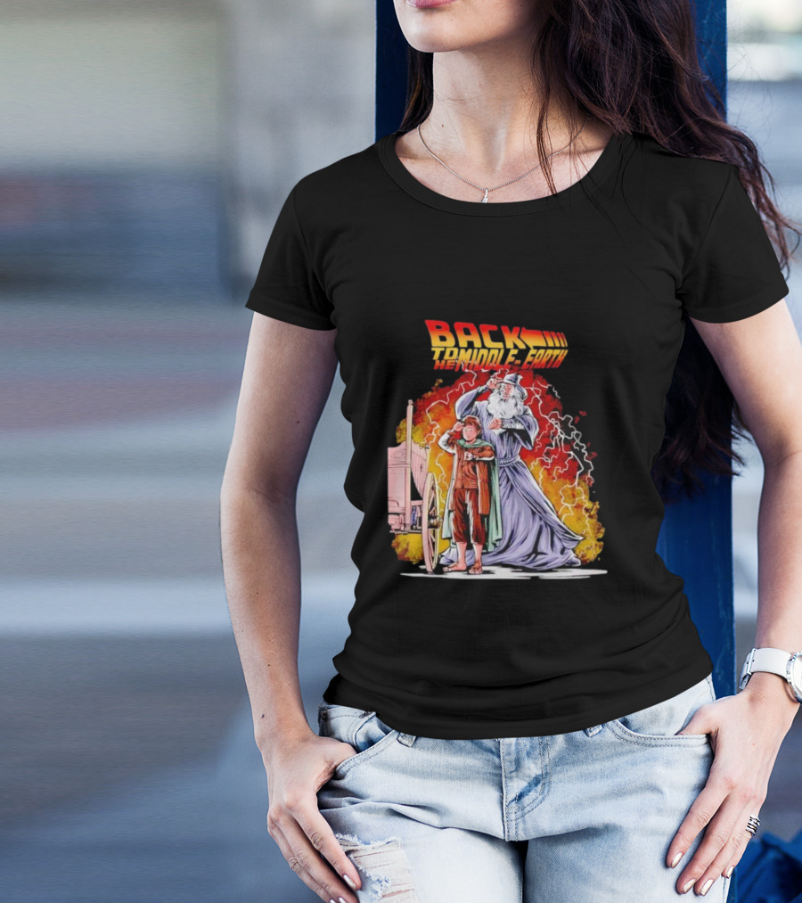 Back To The Middle-Earth Men's Time Travel Adventure Fusion T-Shirt