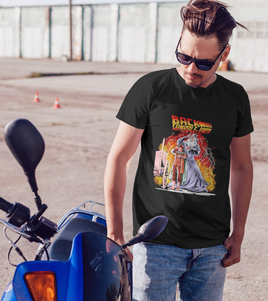 Back To The Middle-Earth Men's Time Travel Adventure Fusion T-Shirt