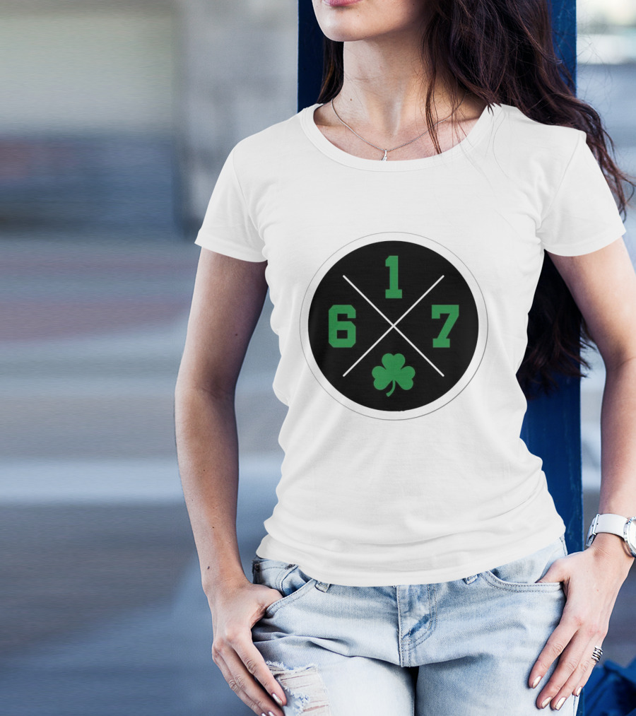 Boston Celtics 617 Shamrock Emblem Circle T-Shirt
