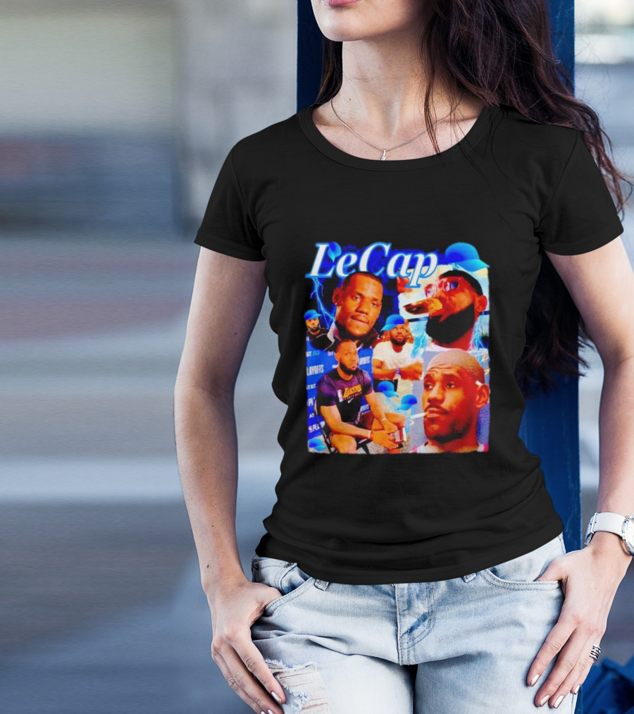 LeCap Lebron James Lakers Playoffs Meme Electricity Background T-Shirt