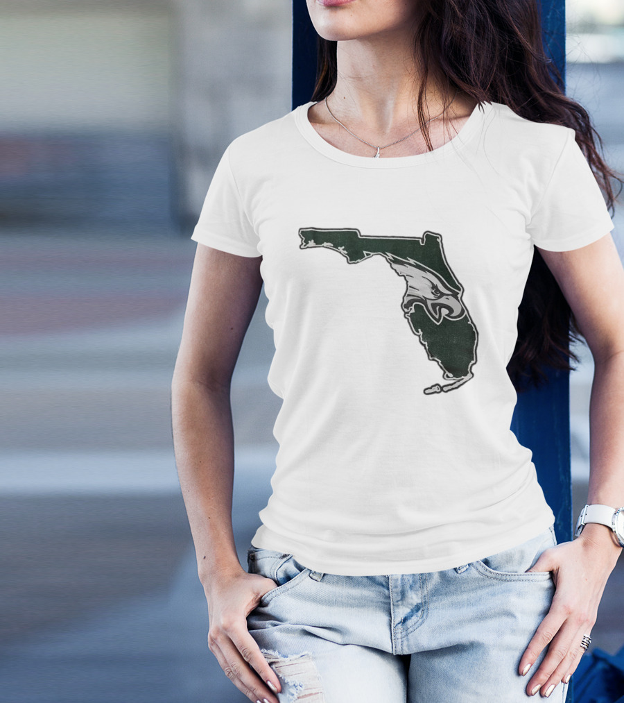 Philadelphia Eagles Florida Map Bleeds Green T-Shirt