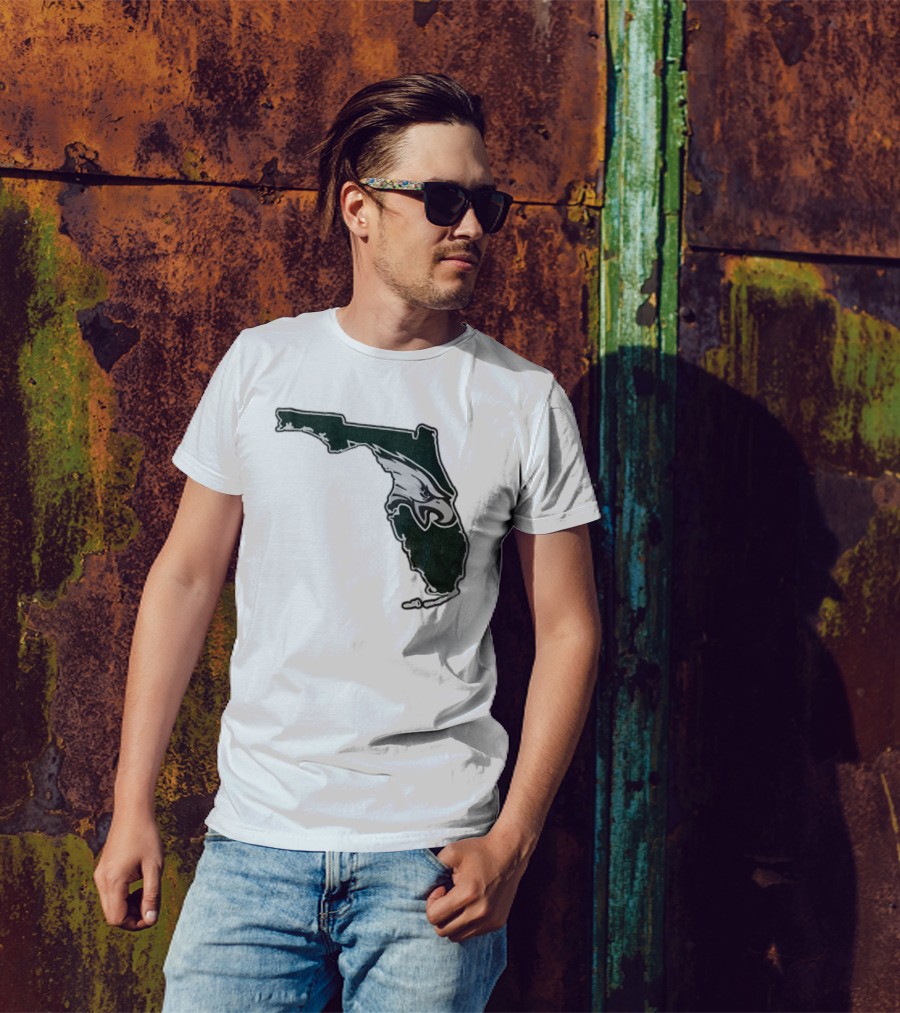 Philadelphia Eagles Florida Map Bleeds Green T-Shirt