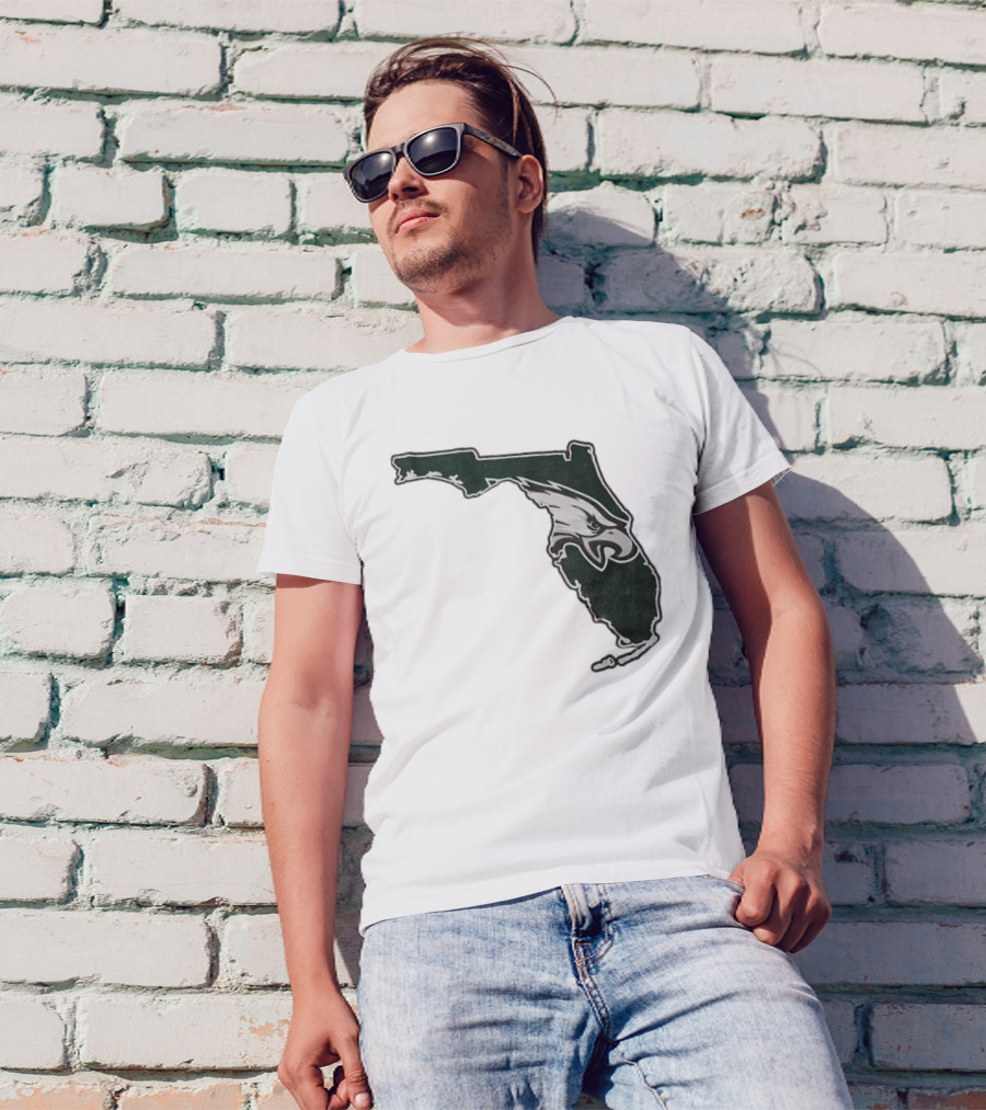 Philadelphia Eagles Florida Map Bleeds Green T-Shirt