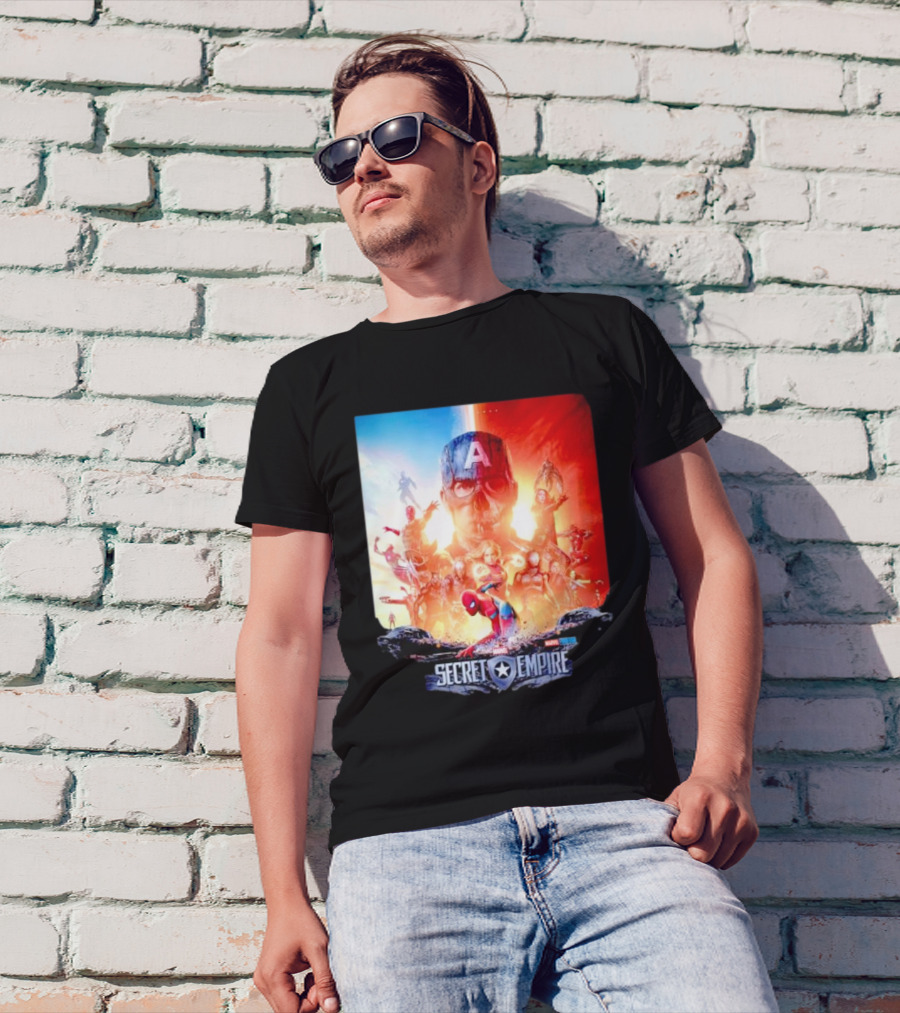 Marvel Secret Empire Captain America A Hydra Battle With Spider-Man And Avengers T-Shirt