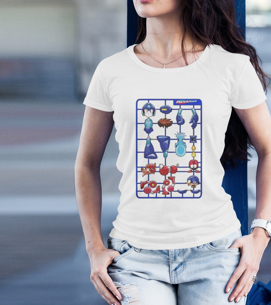 Capcom Megaman Assemble Toy Parts Blueprint T-Shirt