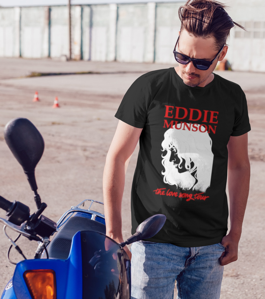 Eddie Munson The Love Song Tour Silhouette Portrait In T-Shirt