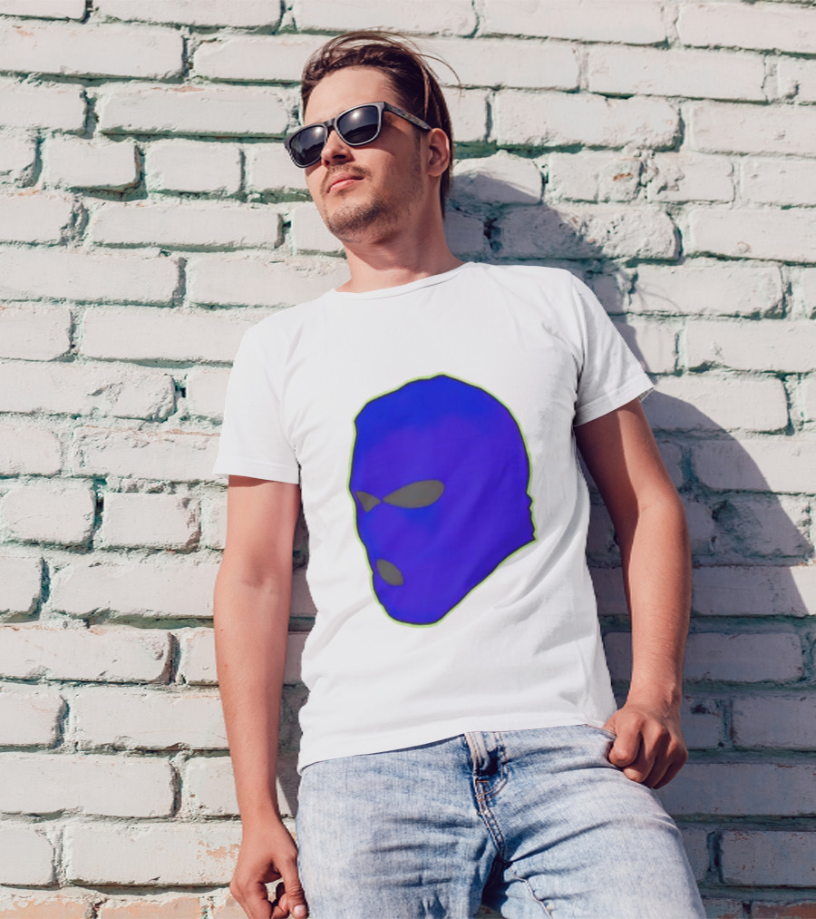 Seahawks Ski Mask Hoodie Graphic Blue Outline T-Shirt