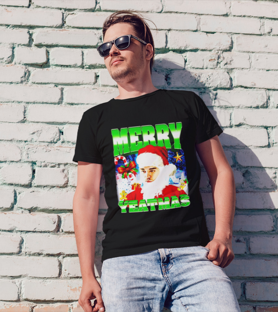Merry Yeatmas Yeat Rapper Christmas Santa Claus Holiday T-Shirt