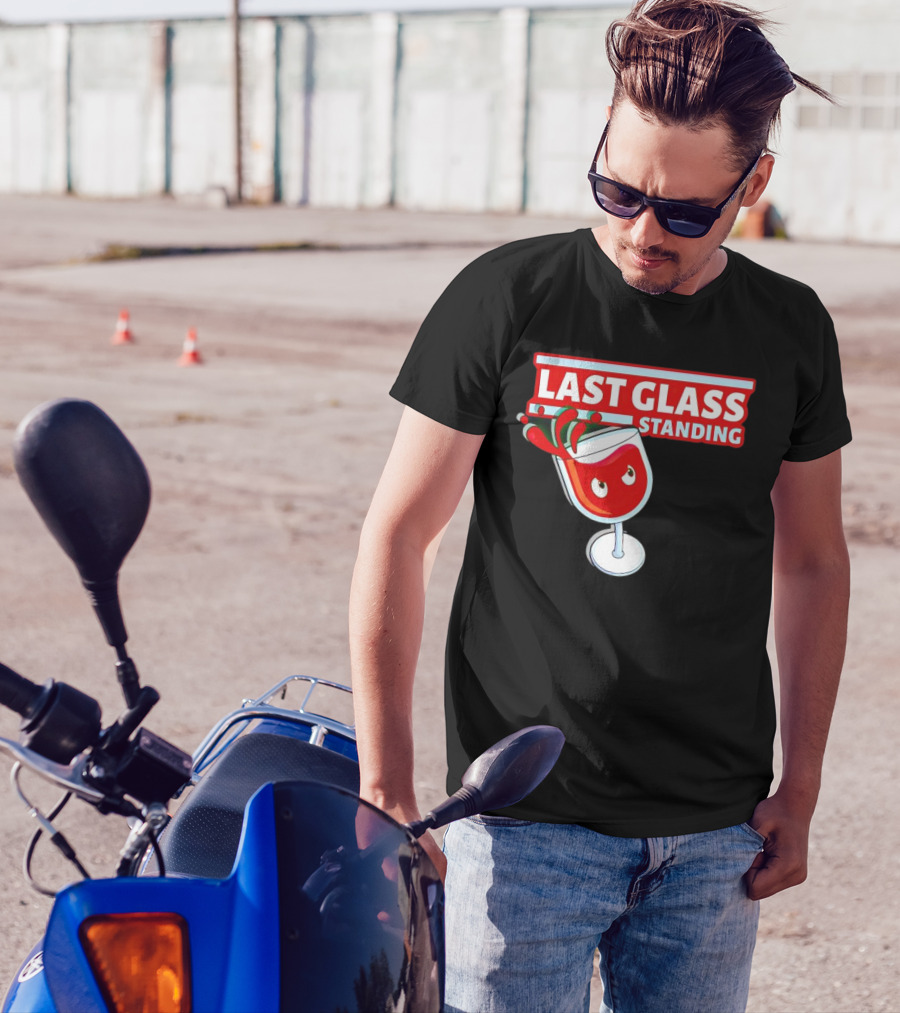 Last Glass Standing Wine Splash With Attitude T-Shirt
