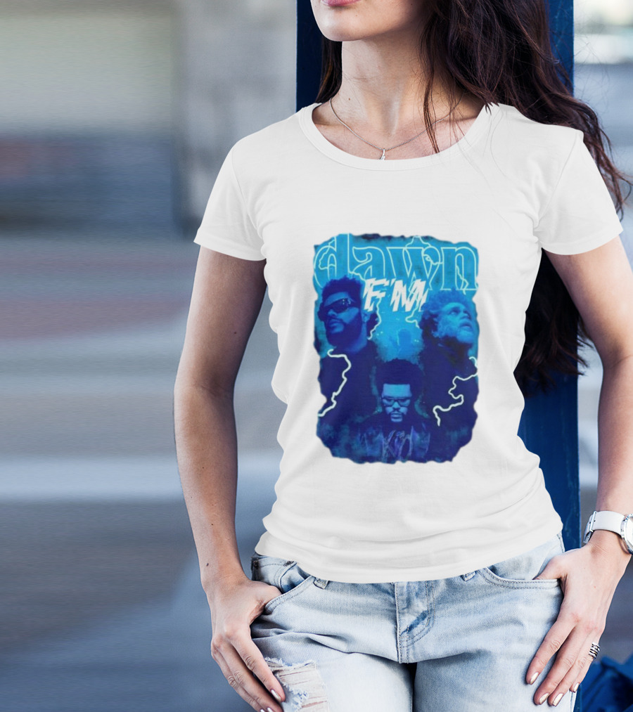 Dawn FM Vintage The Weeknd Blue Trio Image T-Shirt
