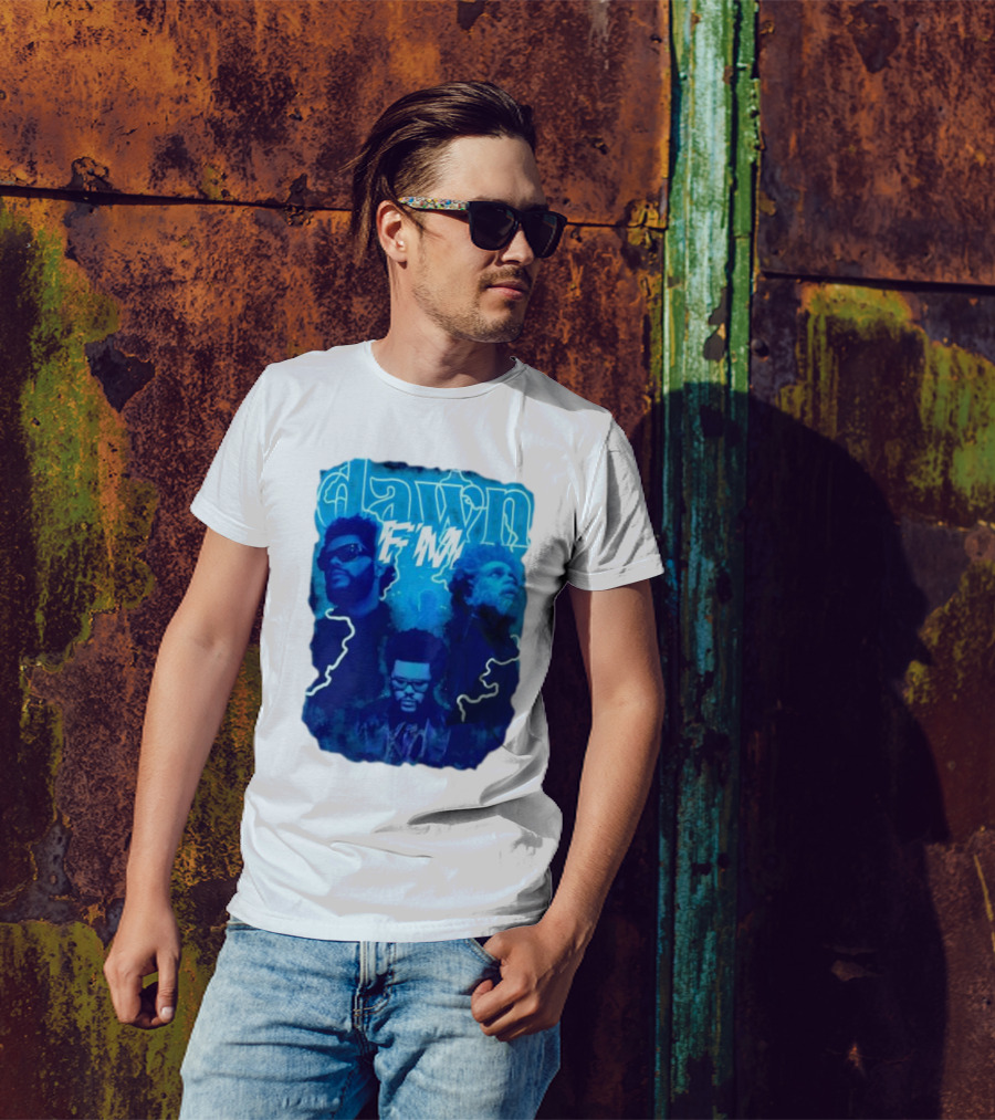 Dawn FM Vintage The Weeknd Blue Trio Image T-Shirt
