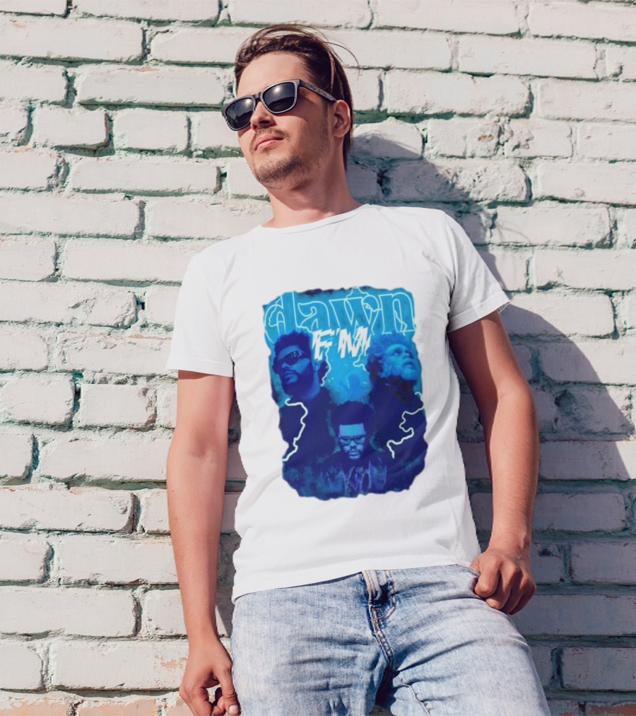 Dawn FM Vintage The Weeknd Blue Trio Image T-Shirt