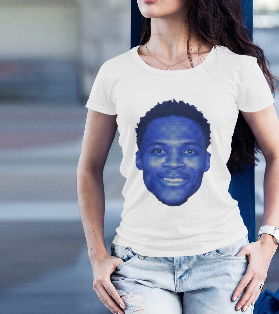Westbrook Blue Half-tone Big Head T-Shirt