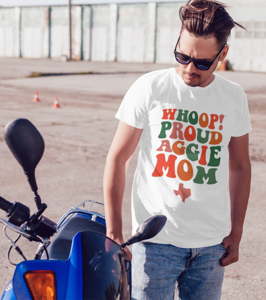 Whoop Proud Aggie Mom Texas Map T-Shirt