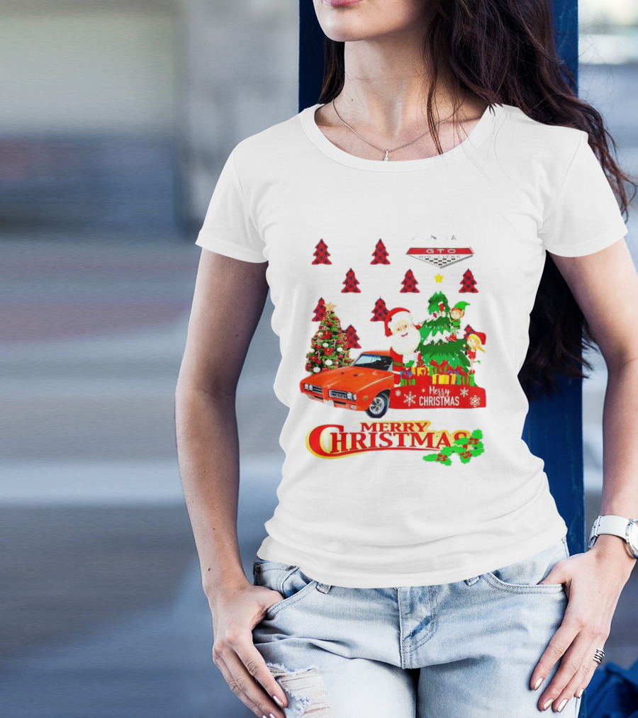 Pontiac GTO Santa Elfs Merry Christmas T-Shirt