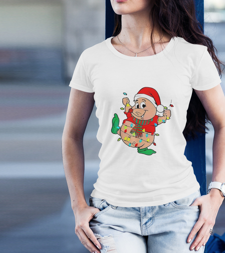 Santa Gus Wrapped In Christmas Lights T-Shirt