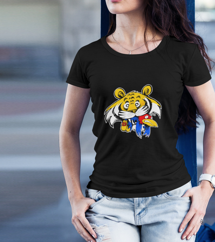 Scott Schmidt Tiger Snack Cartoon Tiger Eating Cereal Box T-Shirt