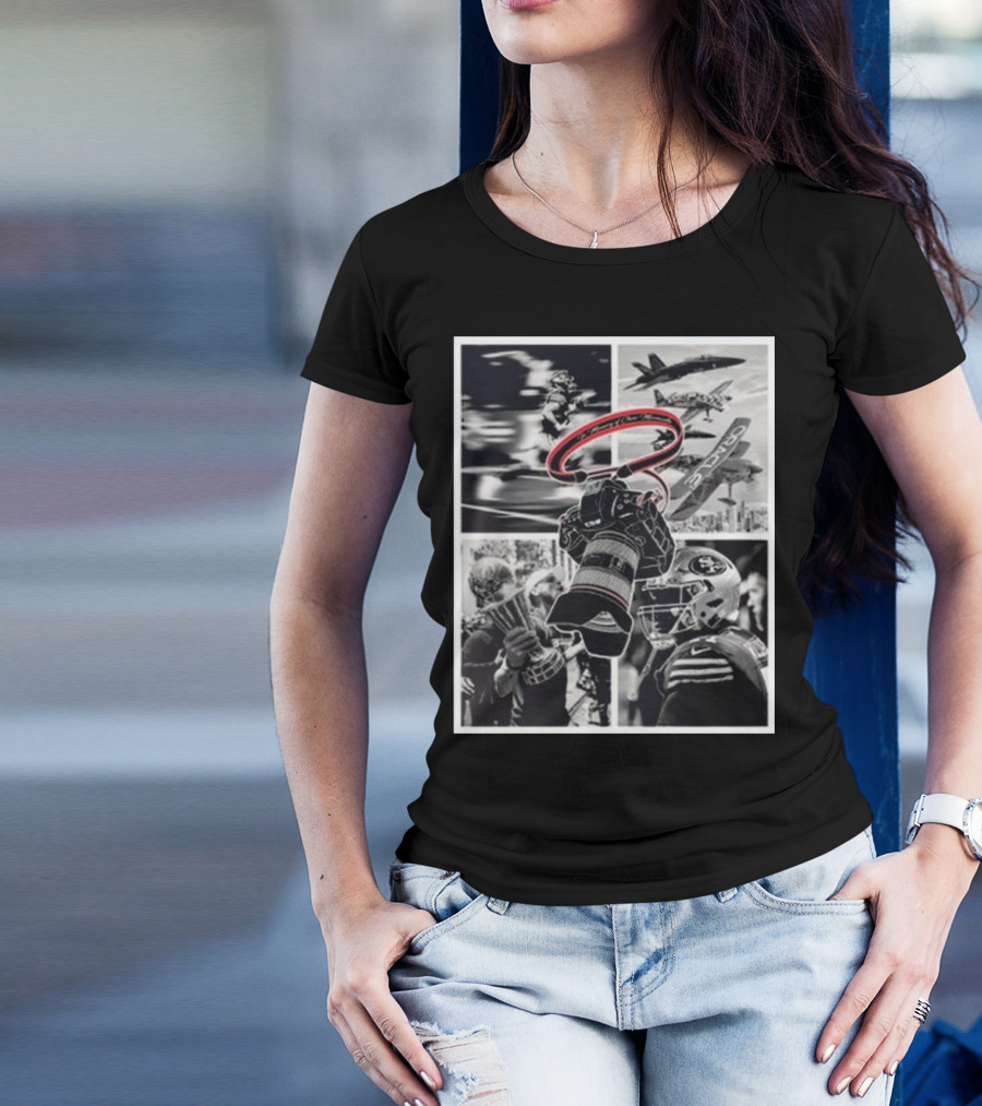 Warriors In Memory Of Chris Mezzavilla Sports Photography And Fighter Jets T-Shirt