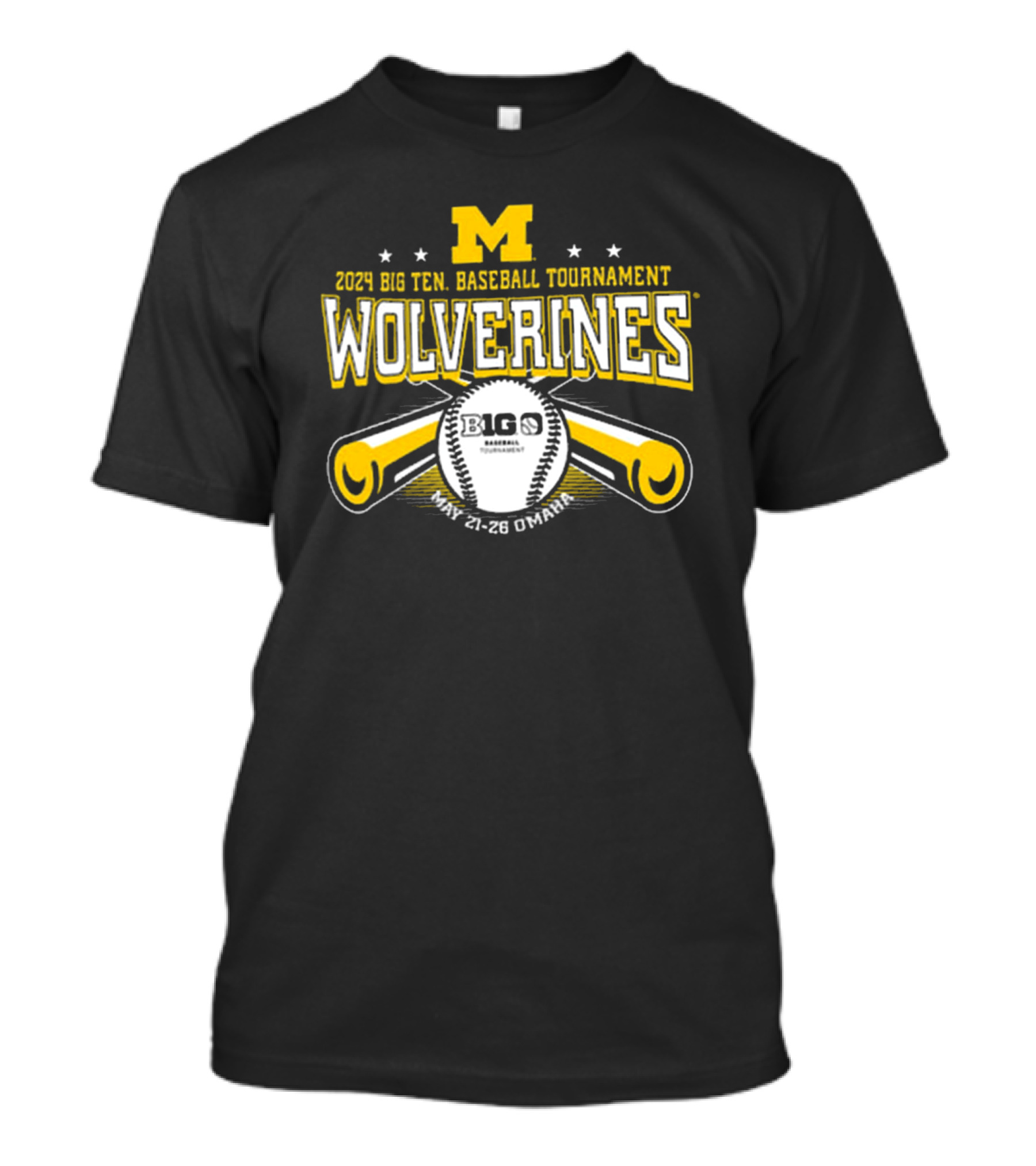 Michigan Wolverines 2024 Big Ten Baseball Tournament May 21-26 Omaha T-Shirt