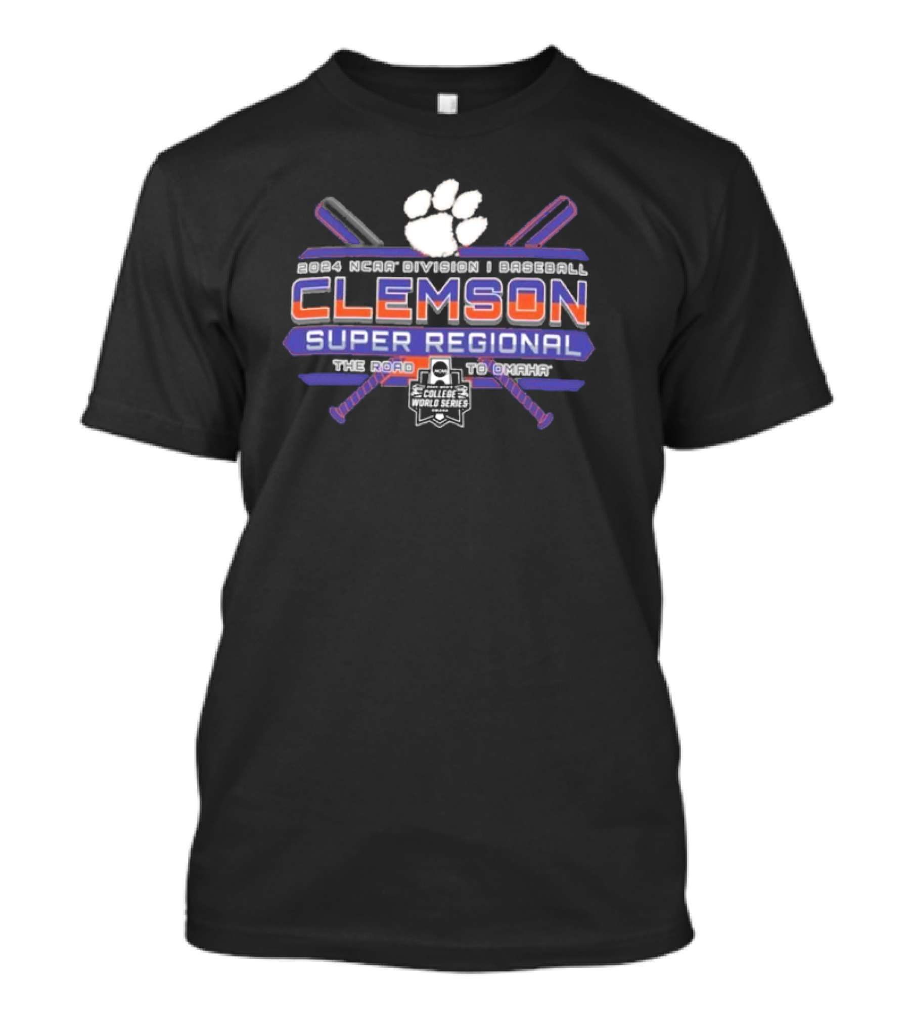 Clemson Tigers 2024 NCAA Division I Baseball Super Regional Road To Omaha College World Series T-Shirt