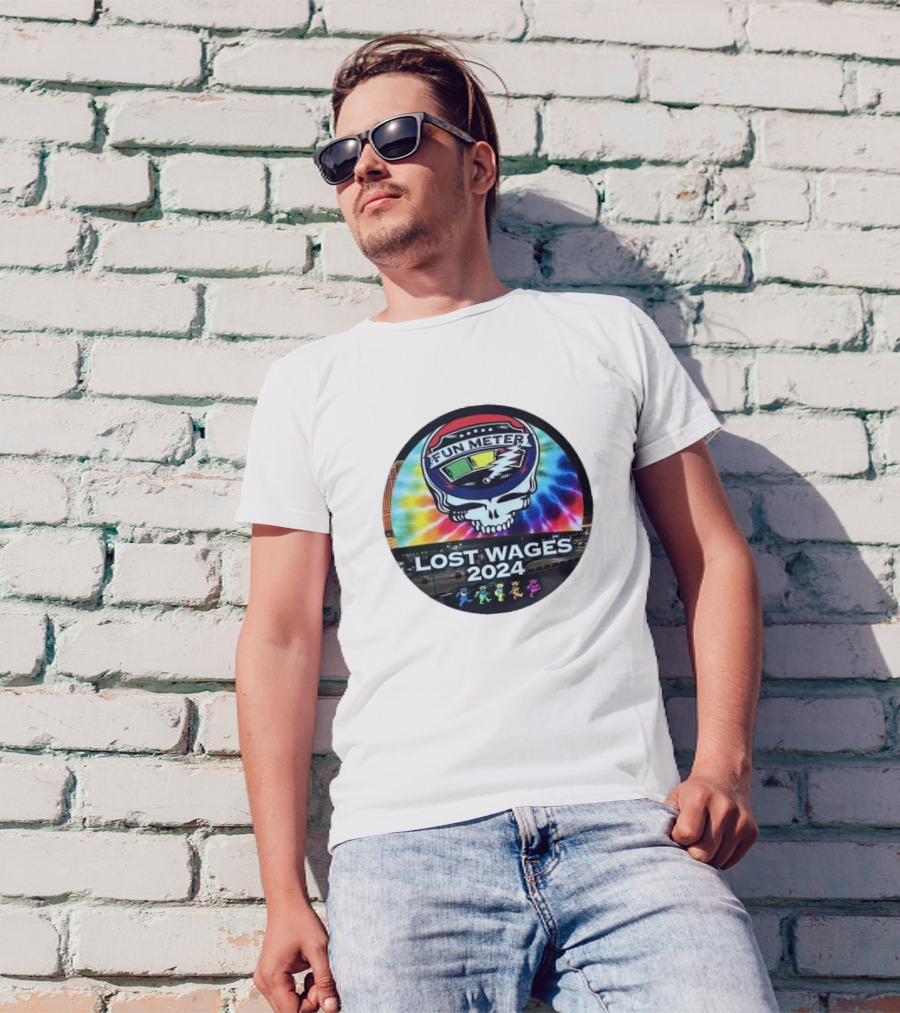 Grateful Dead Tie-Dye Fun Meter Skull Lost Wages T-Shirt